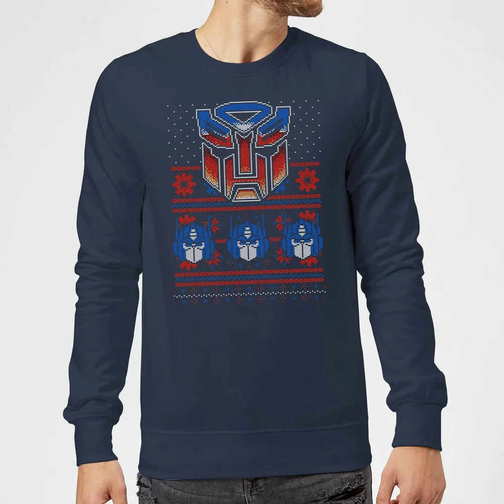 Autobots Classic Ugly Knit Pull de Noël - Bleu Marine - S Image 1