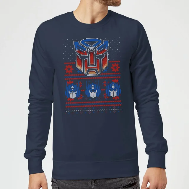 Autobots Classic Ugly Knit Pull de Noël - Bleu Marine