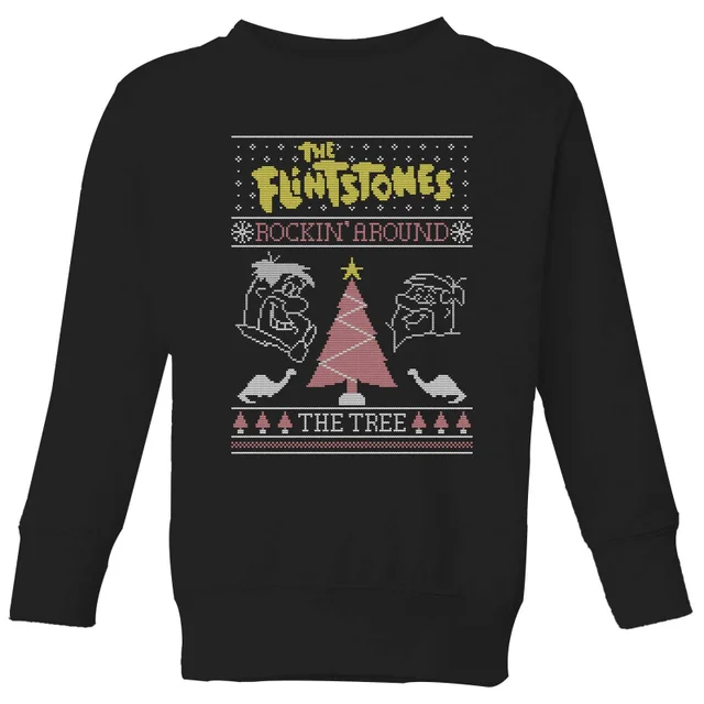 Flintstones Rockin Around The Tree Pull de Noël pour enfants - Noir