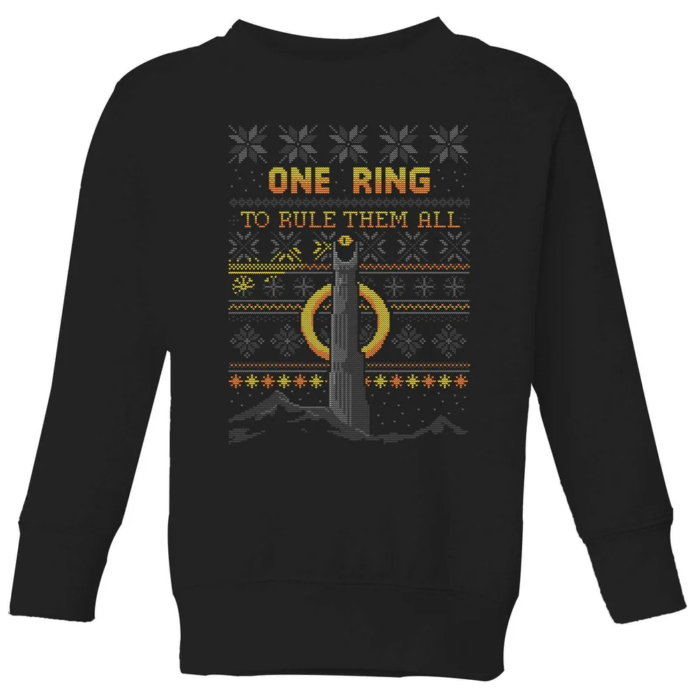 The Lord of the Rings One Ring Pull de Noël pour enfants in Noir - 3-4 ans Image 1