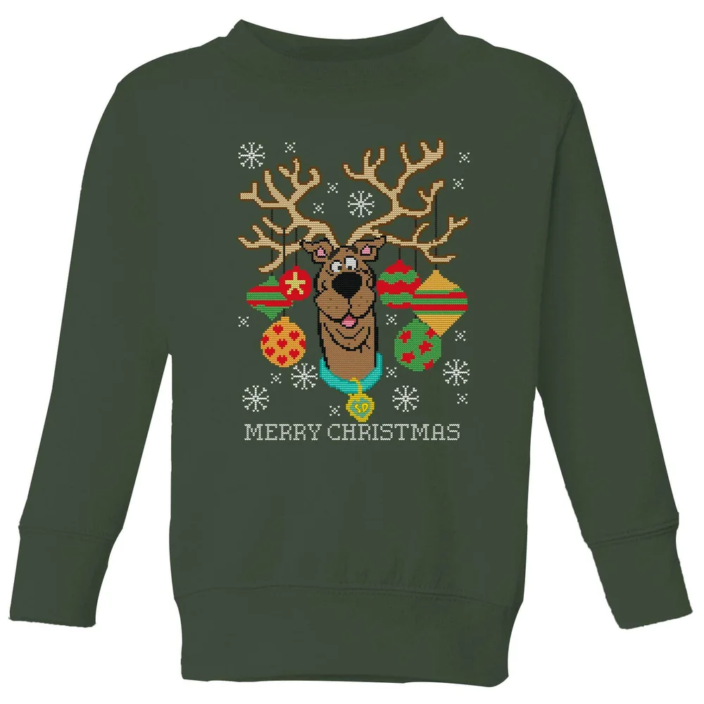 Scooby Doo Pull de Noël pour enfants - Vert Forêt - 5-6 ans Image 1