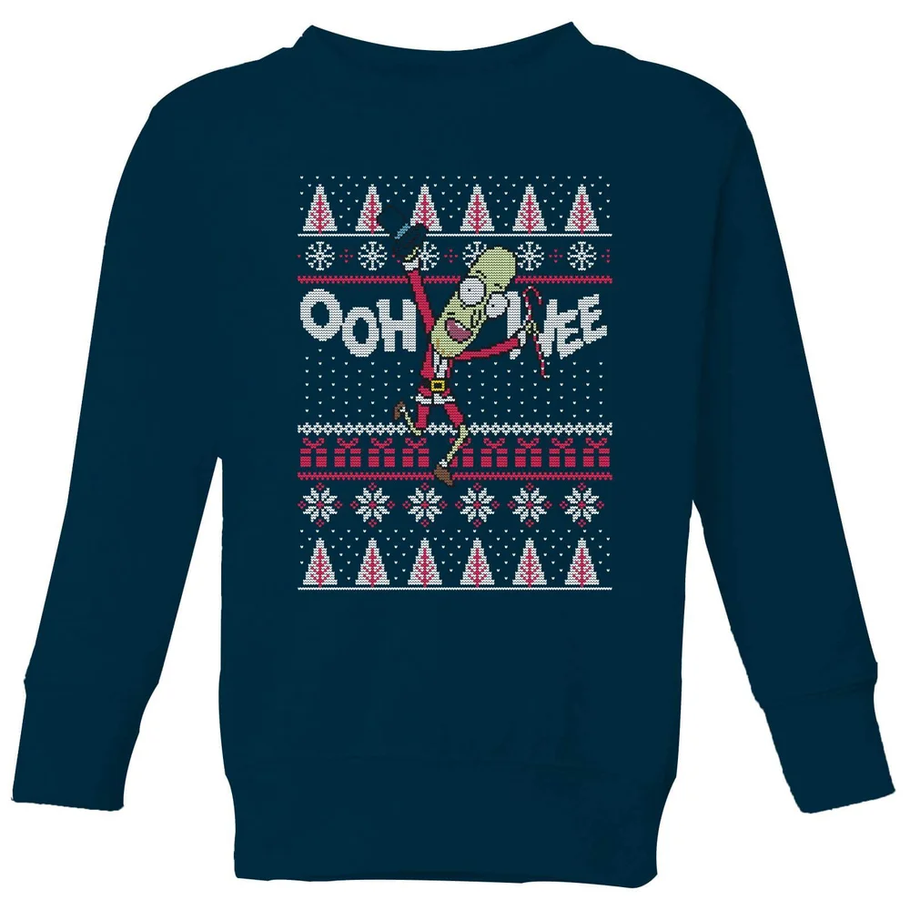 Rick and Morty Ooh Wee Pull de Noël pour enfants - Bleu Marine - 9-10 ans Image 1