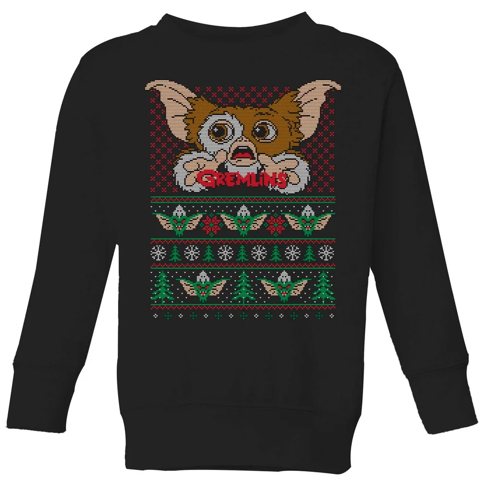 Gremlins Ugly Knit Pull de Noël pour enfants - Noir - 3-4 ans Image 1