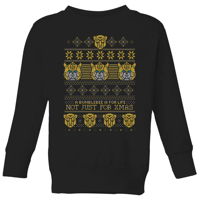 Bumblebee Classic Ugly Knit Pull de Noël pour enfants - Noir