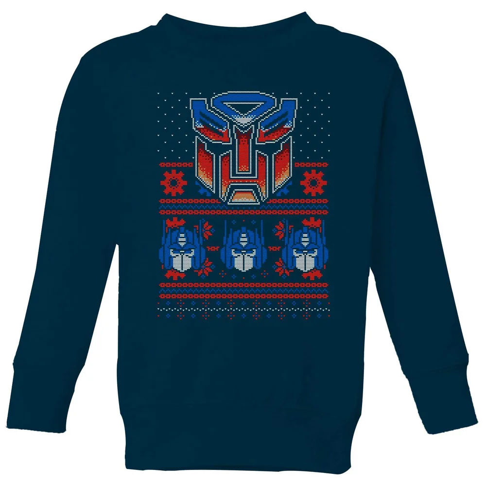 Autobots Classic Ugly Knit Pull de Noël pour enfants - Bleu Marine - 3-4 ans Image 1