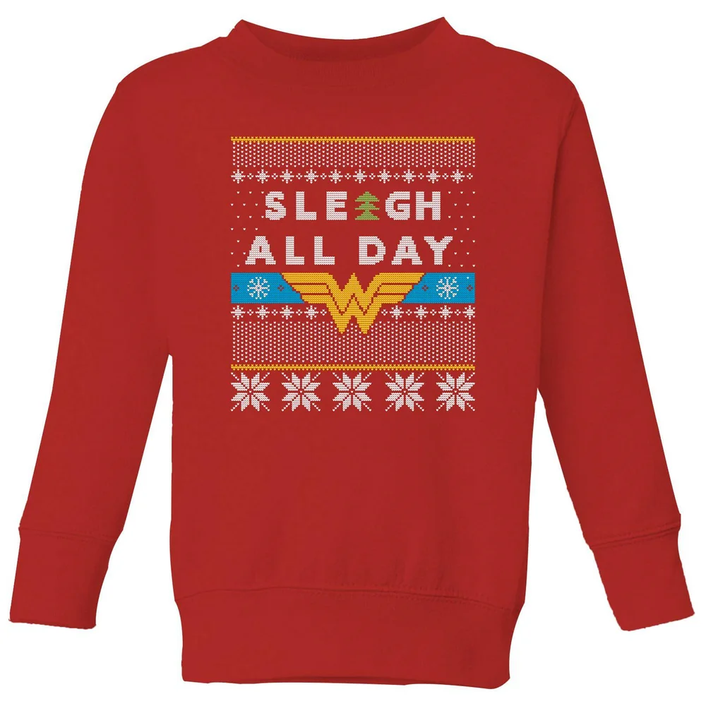 Wonder Woman 'Sleigh All Day Pull de Noël pour enfants - Rouge - 3-4 ans Image 1