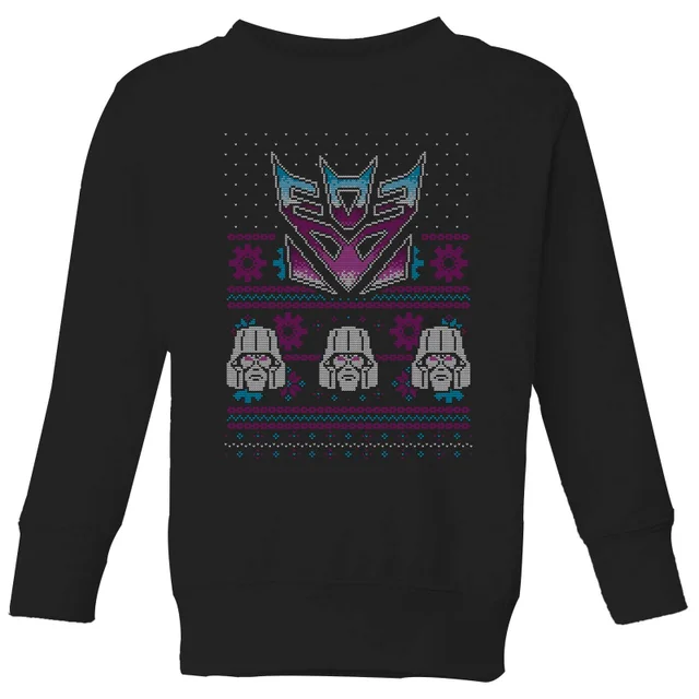 Decepticons Classic Ugly Knit Pull de Noël pour enfants - Noir