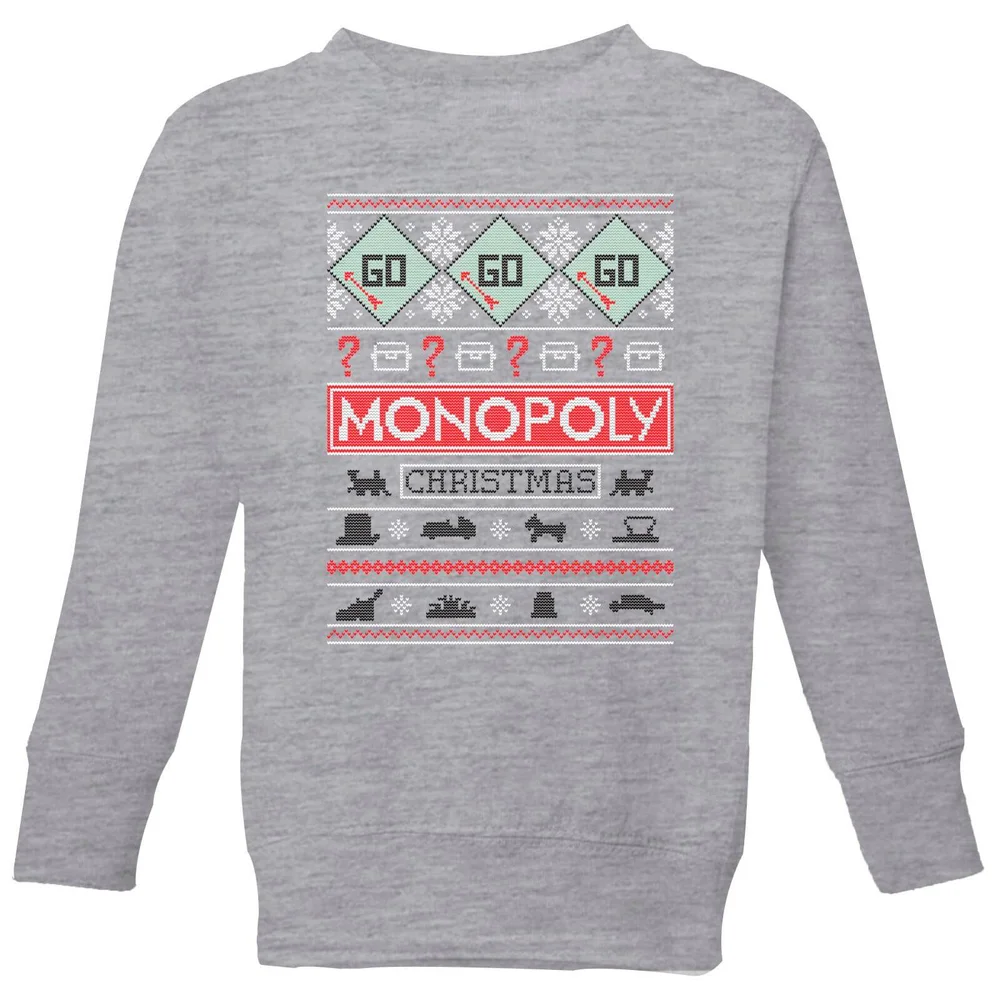Monopoly Kids' Christmas Sweatshirt - Grey - 11-12 ans - Gris Image 1