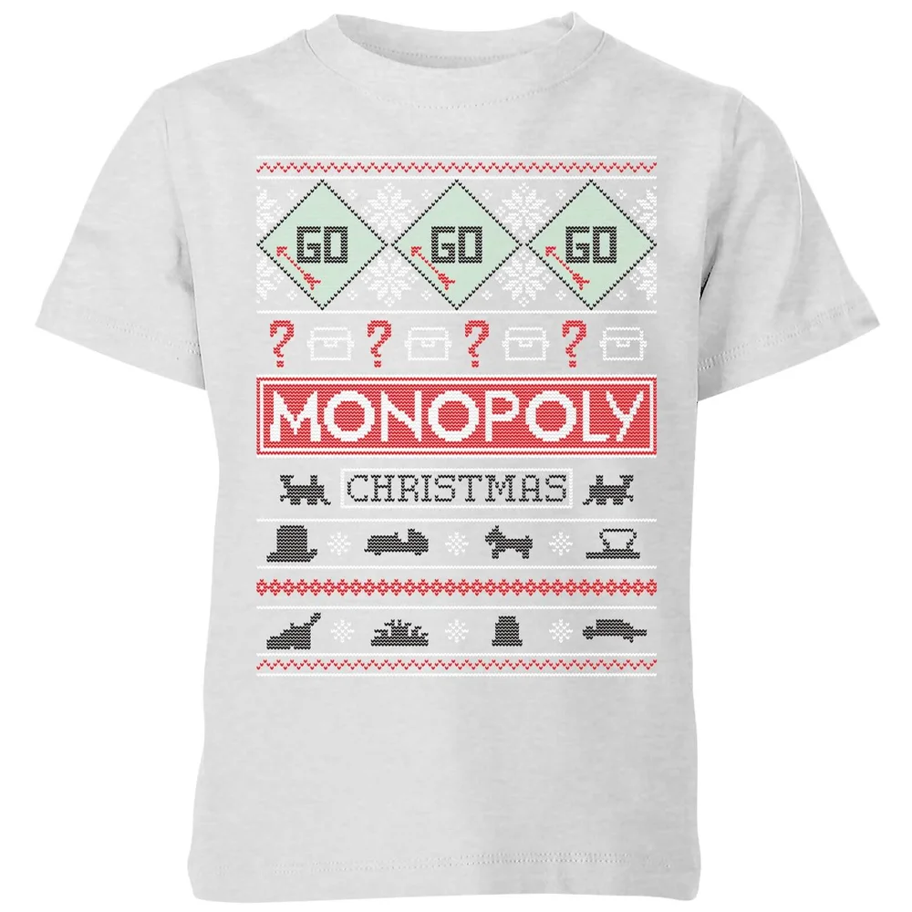 Monopoly Kids' Christmas T-Shirt - Grey - 3-4 ans Image 1