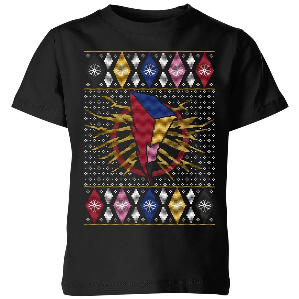 Power Rangers Kids' Christmas T-Shirt - Black - 3-4 ans Image 1