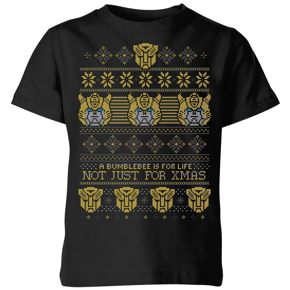 Bumblebee Classic Ugly Knit Kids' Christmas T-Shirt - Black - 3-4 ans Image 1