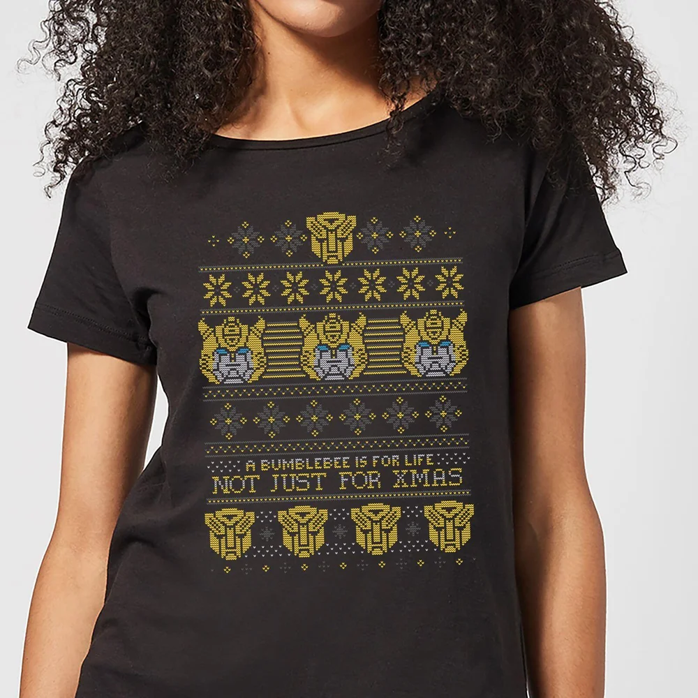 Bumblebee Classic Ugly Knit Women's Christmas T-Shirt - Black - XS Image 1