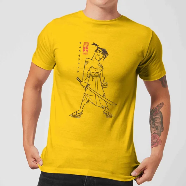 Samurai Jack Vintage Kanji Men's T-Shirt - Yellow