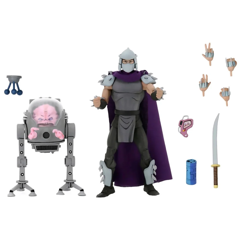 NECA Les Tortues Ninja Série d'animation Shredder Vs. Krang dans le Bubble Walker Figurines articulées (Pack de 2) Image 1