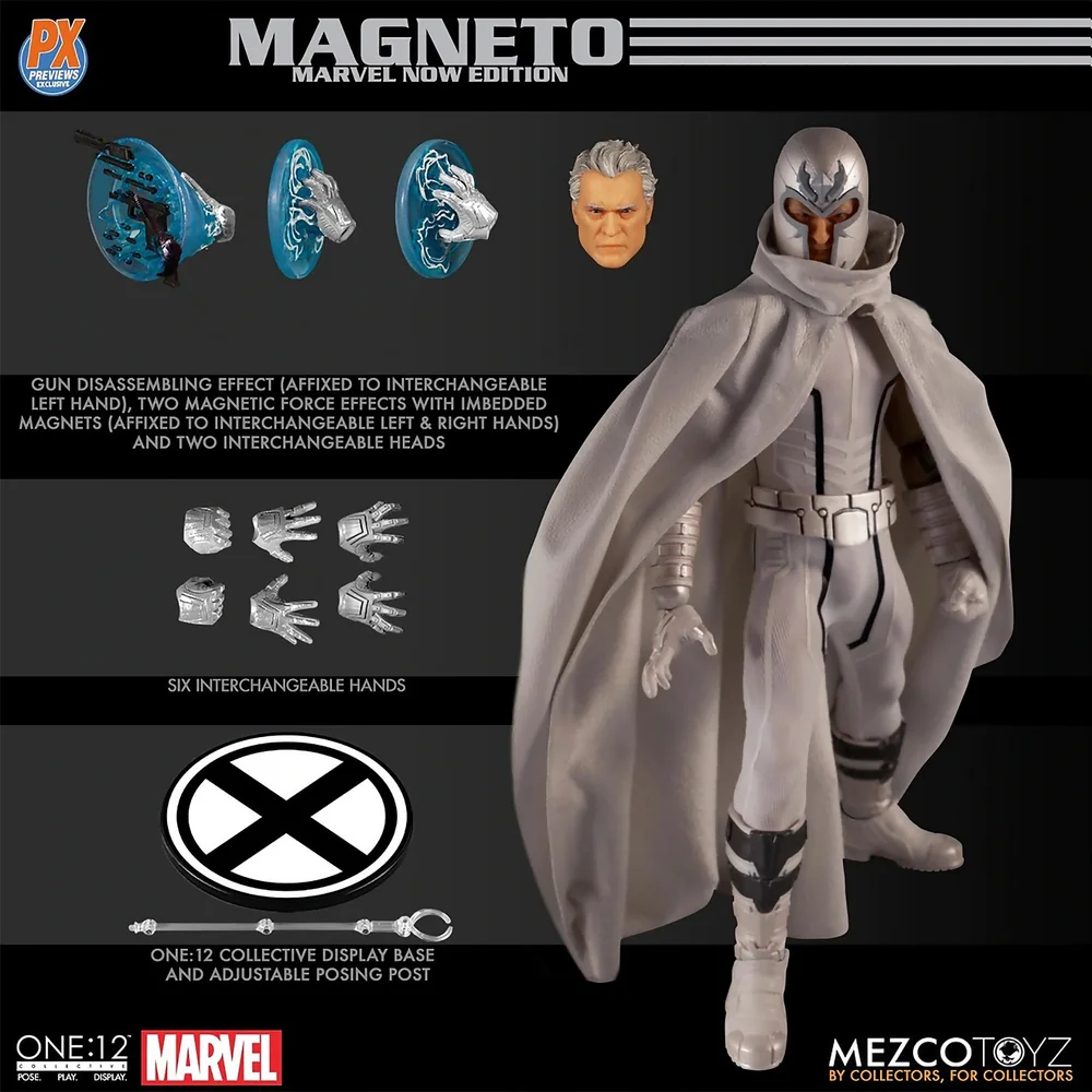 Mezco Marvel Comics Figurine de Collection Magneto échelle 1:12 (Marvel NOW !) Version) Image 1