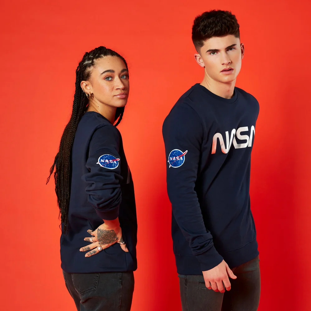 Sweat-Shirt NASA Logo Metallique - Bleu Marine - Unisexe - S Image 1