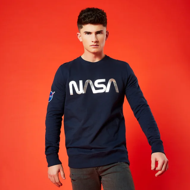 Sweat-Shirt NASA Logo Metallique - Bleu Marine - Unisexe