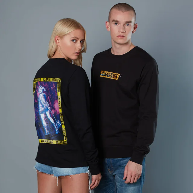 Sweat-shirt Harley Quinn Caution Sign Birds of Prey - Noir - Unisexe