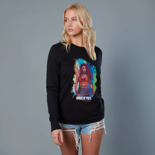 Sweat-shirt Black Canary Acylic Background Birds of Prey - Noir - Unisexe