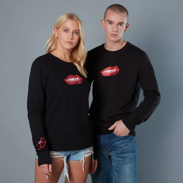 Sweat-shirt Red Lips And Knuckleduster Birds of Prey - Noir - Unisexe