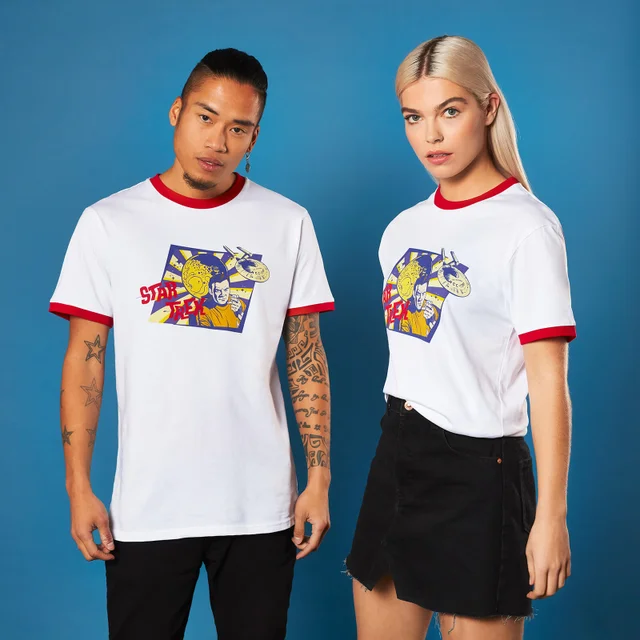 Star Trek - T-shirt Retro Captain Kirk - Blanc et Rouge - Unisexe