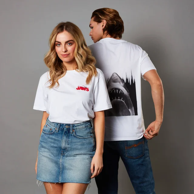 T-shirt Jaws - Unisex - Blanc