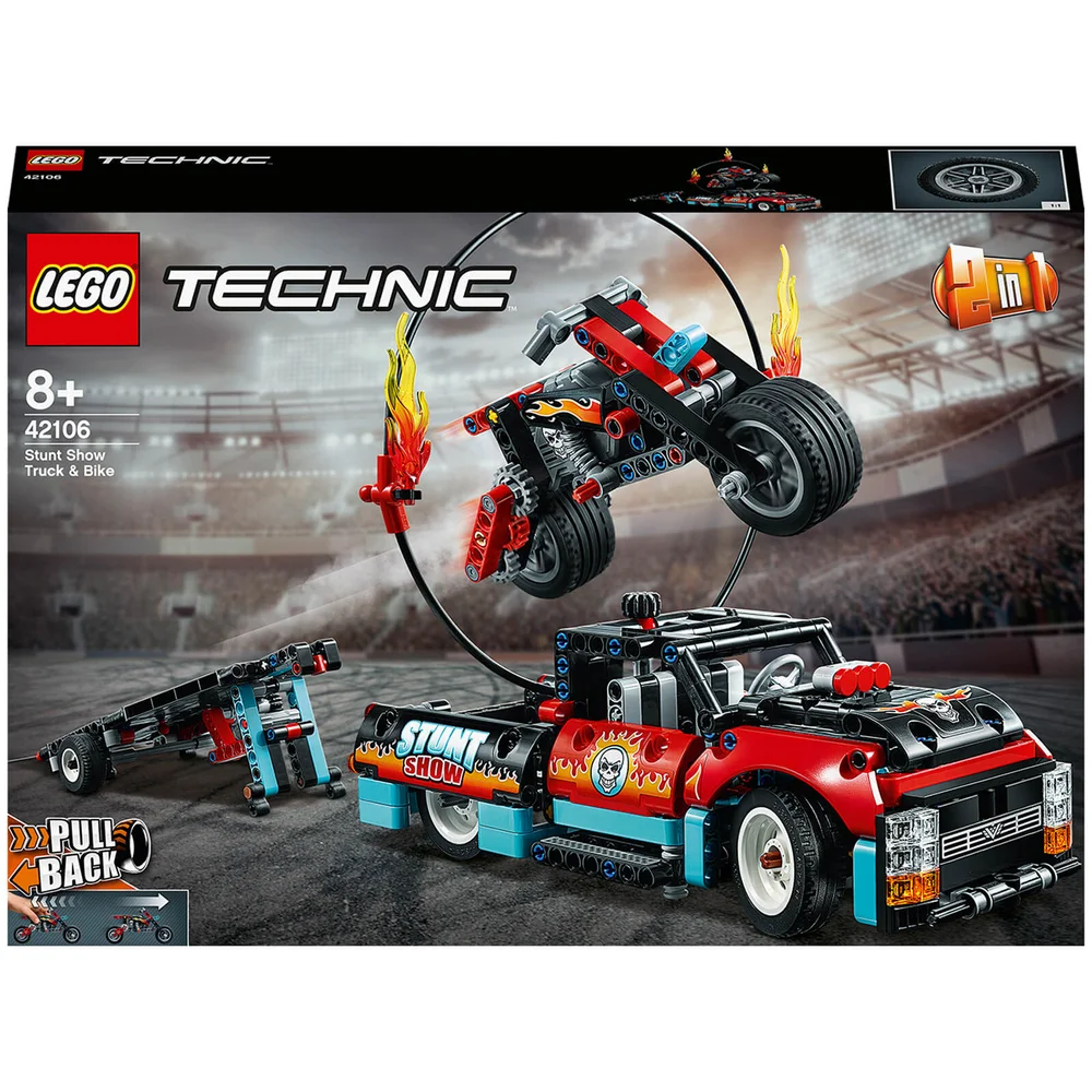 LEGO Technic : Ensemble de Jeux de Construction Le Spectacle de Cascades du Camion et du Moto en Jouet (42106) Image 1