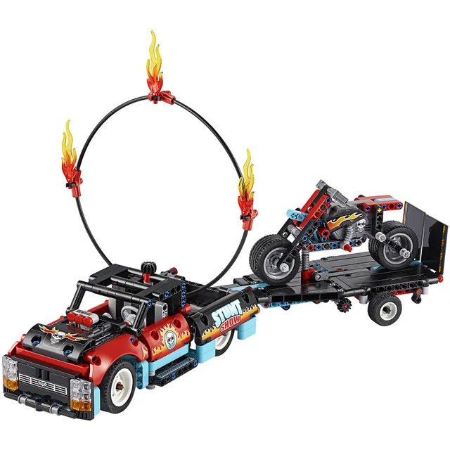 LEGO Technic : Ensemble de Jeux de Construction Le Spectacle de Cascades du Camion et du Moto en Jouet (42106)