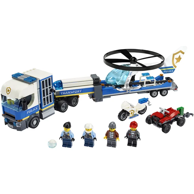 LEGO City : Ensemble de Jeux de Construction Le Transport de l’Hélicoptère de la Police (60244)