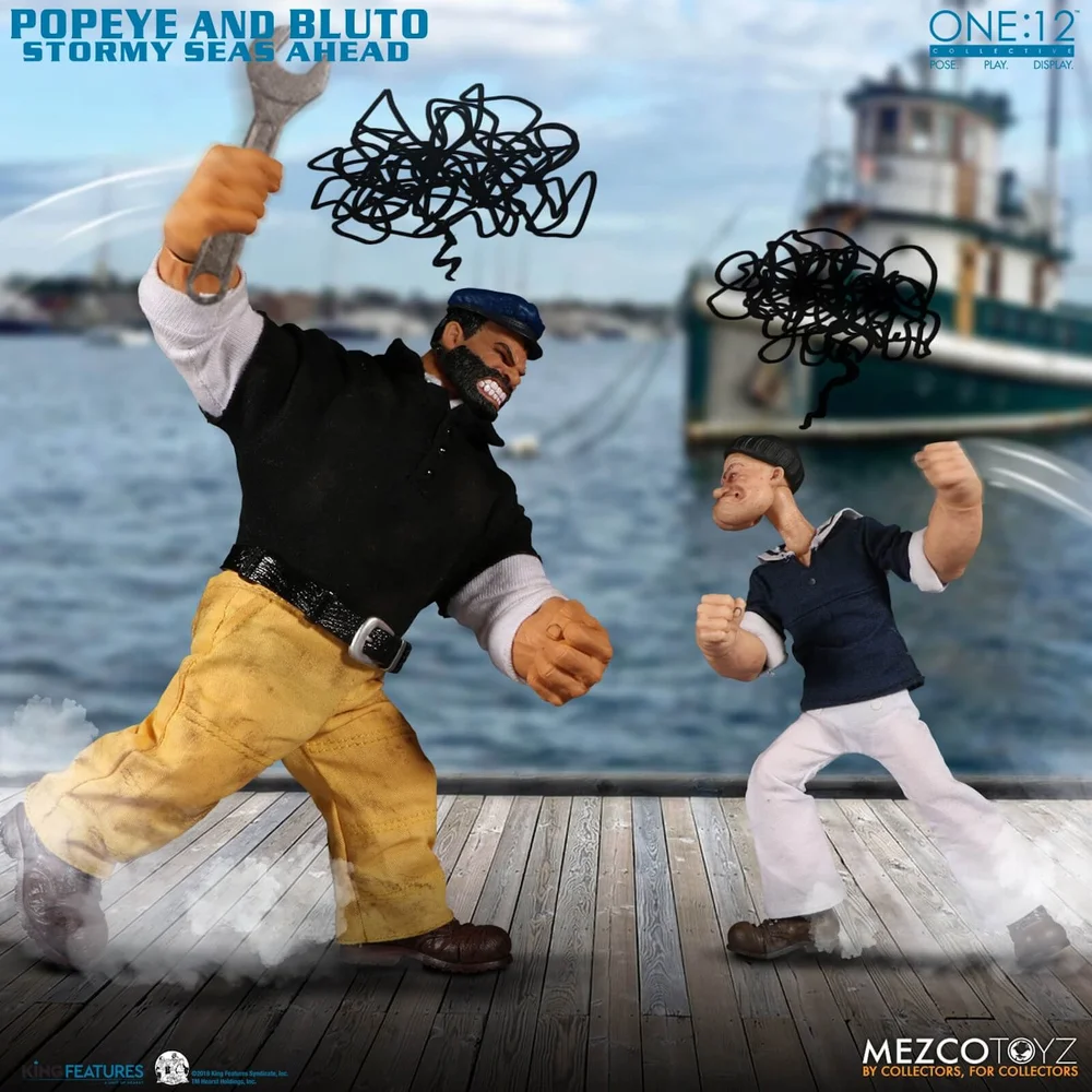 Mezco One:12 Collective Popeye and Bluto: Stormy Seas Ahead Deluxe Action Figures Box Set Image 1