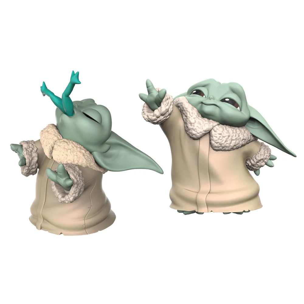 Hasbro Star Wars: The Mandalorian Baby Bounties Pack de 2 figurines bébé yoda mangeant un Crapaud et utilisant la Force Image 1