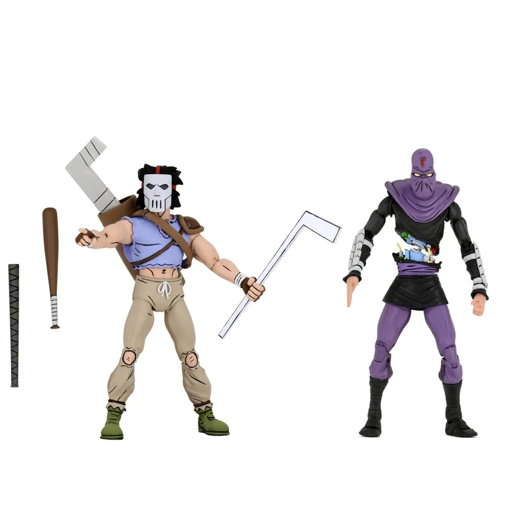 NECA Teenage Mutant Ninja Turtles Cartoon Series Casey Jones and Foot Soldier 2 Pack Image 1