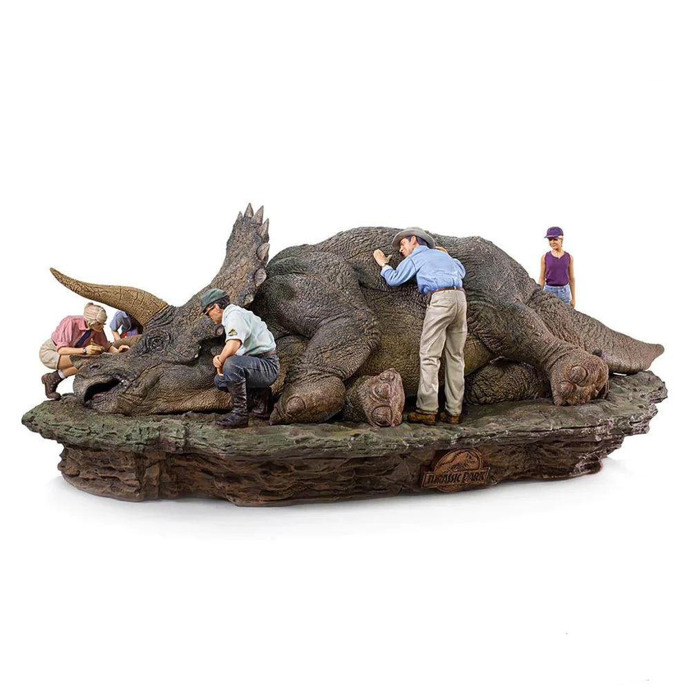 Iron Studios Jurassic Park Statuette artistique à l'échelle 1/10 Diorama Triceratops 74cm Image 1