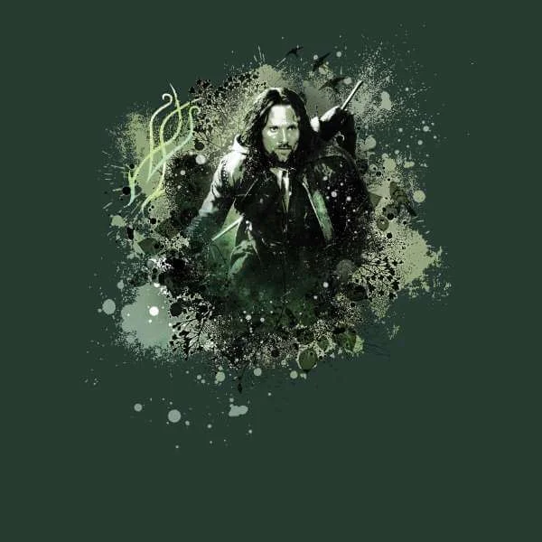 The Lord Of The Rings Aragorn Colour Splash Men's T-Shirt - Forest Green