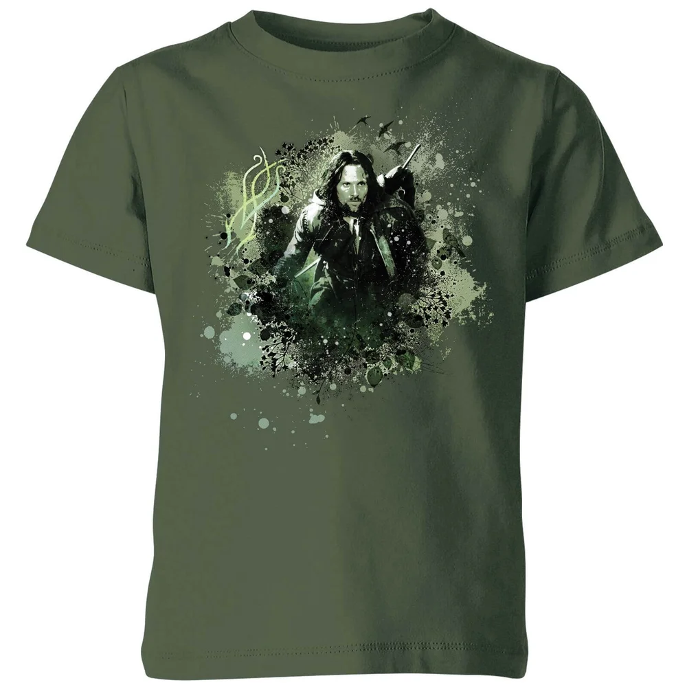 The Lord Of The Rings Aragorn Colour Splash Kids' T-Shirt - Forest Green - 3-4 ans Image 1