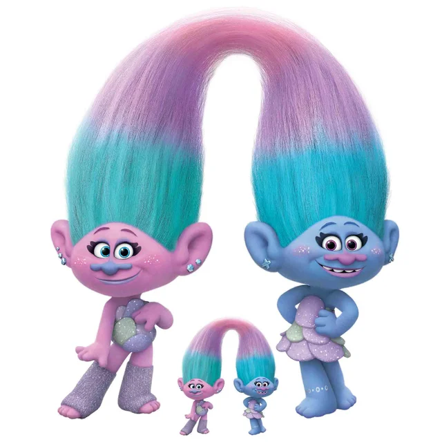 Tournée Mondiale des Trolls Sisters Satin et Chenille Découpe en Carton Surdimensionnée