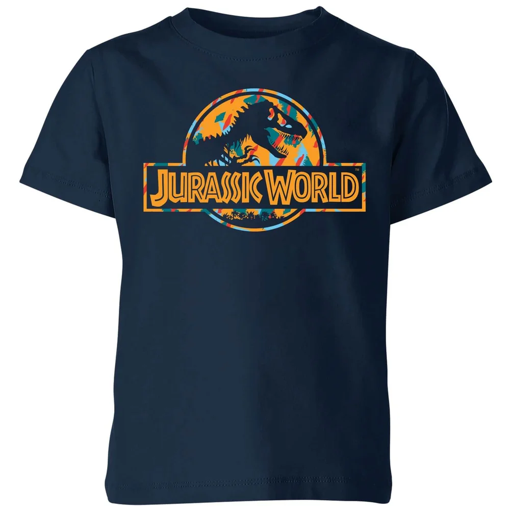 Jurassic Park Logo Tropical Kids' T-Shirt - Navy - 3-4 ans Image 1