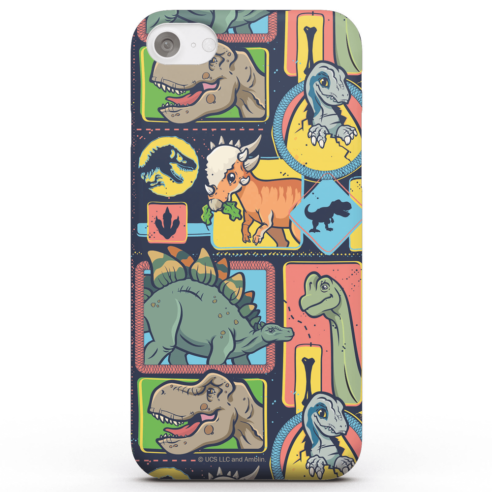 Coque Smartphone Cute Dino Pattern - Jurassic Park pour iPhone et Android - iPhone 5/5s - Coque Simple Matte Image 1