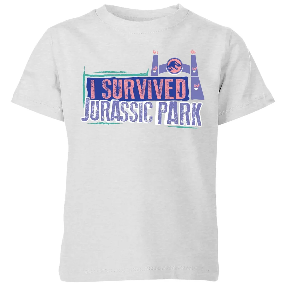 Jurassic Park I Survived Jurassic Park Kids' T-Shirt - Grey - 3-4 ans Image 1
