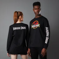 T-shirt Ă manches longues Jurassic Park Primal Classic Logo - Noir - Unisexe - undefined undefined