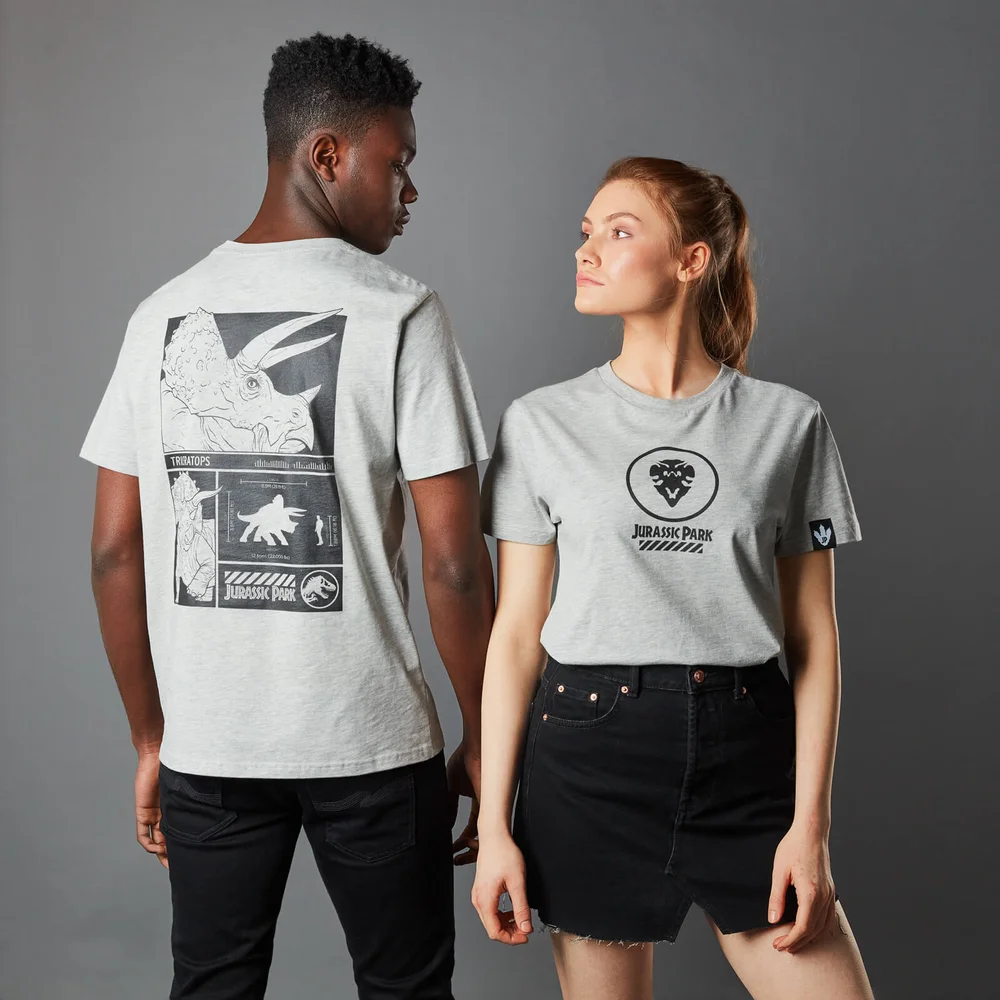 T-shirt Jurassic Park Primal Triceratops - Gris - Unisexe - S Image 1