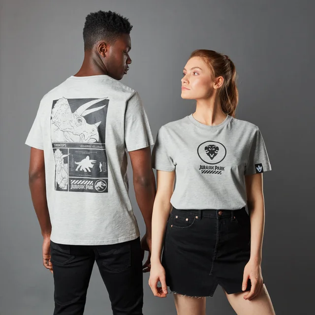 T-shirt Jurassic Park Primal Triceratops - Gris - Unisexe