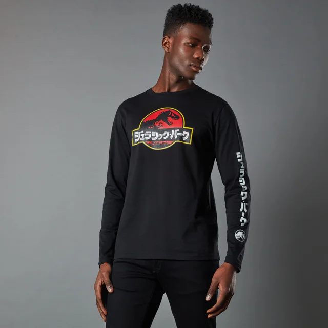 T-shirt Jurassic Park Primal Kanji Long Sleeved - Noir - Unisexe