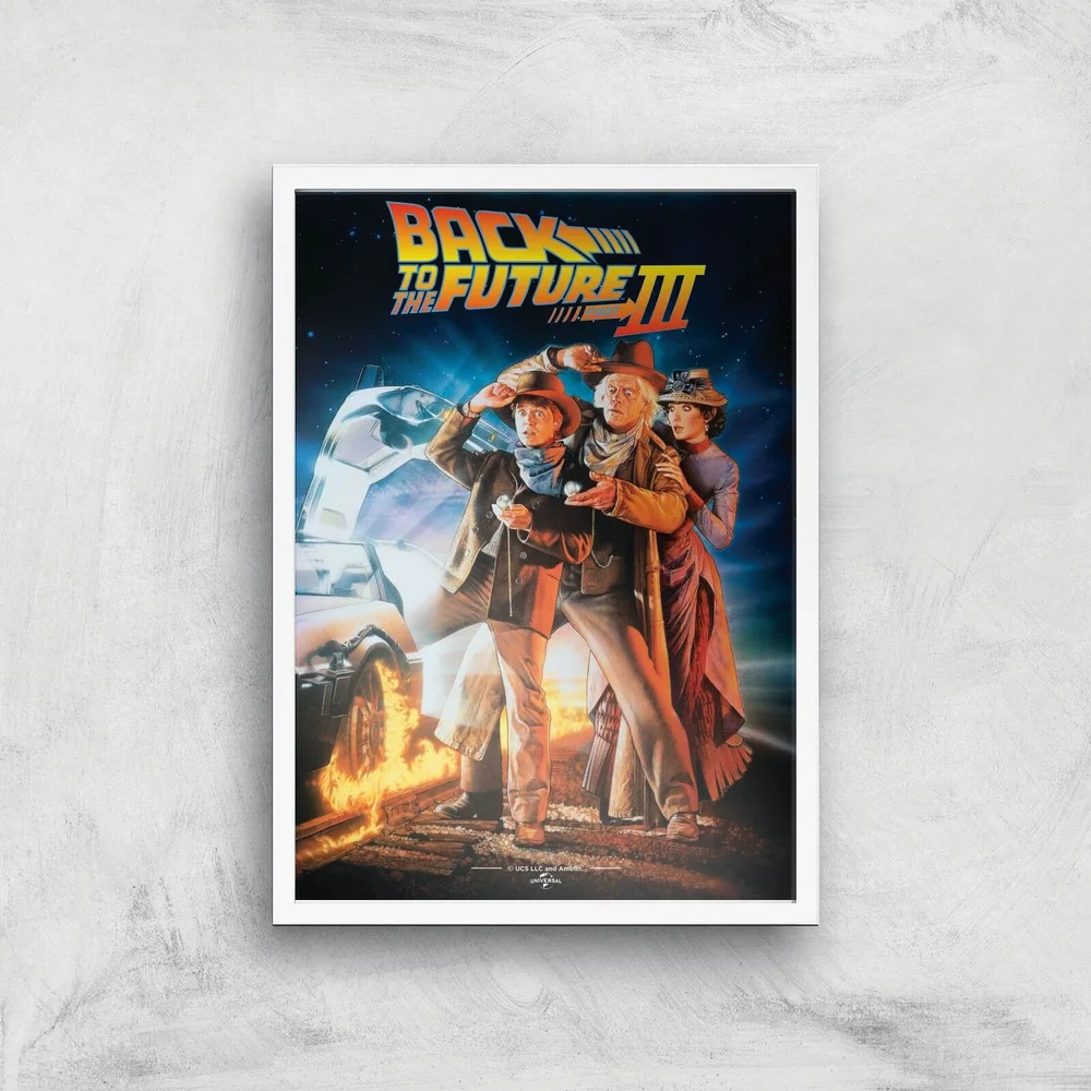 Back To The Future Part 3 Giclee Art Print - A3 - White Frame Image 1