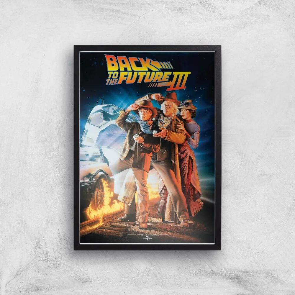 Back To The Future Part 3 Giclee Art Print - A3 - Black Frame Image 1