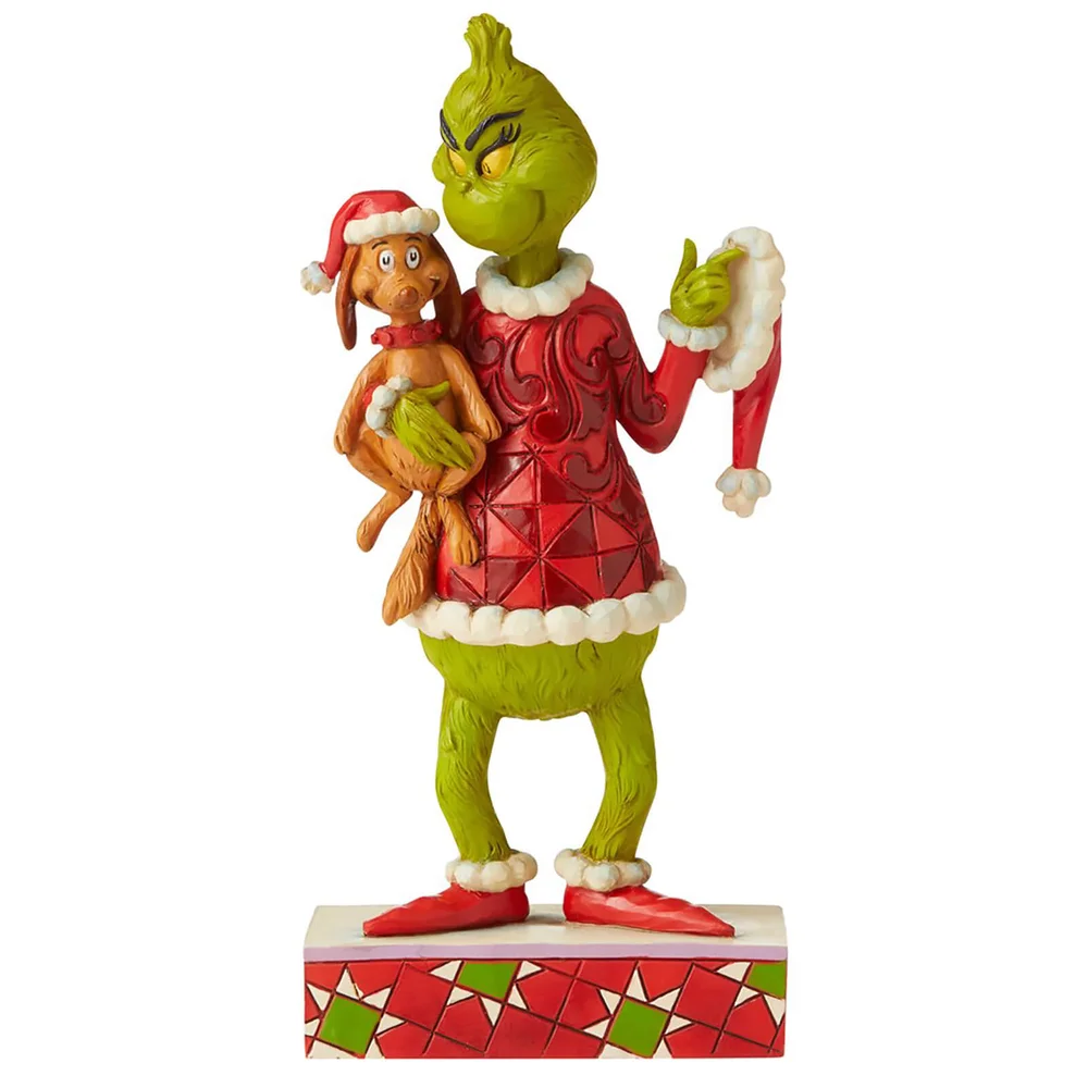 The Grinch by Jim Shore Grinch with Max Under His Arm Figurine 19.5cm Image 1