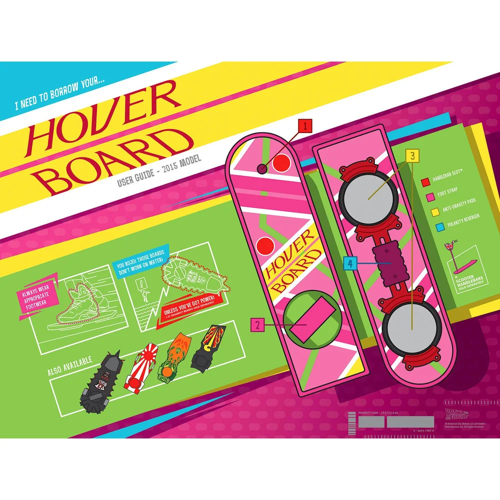 Lithographie infographique de Retour vers le futur Deuxième Partie par Florey Image 1