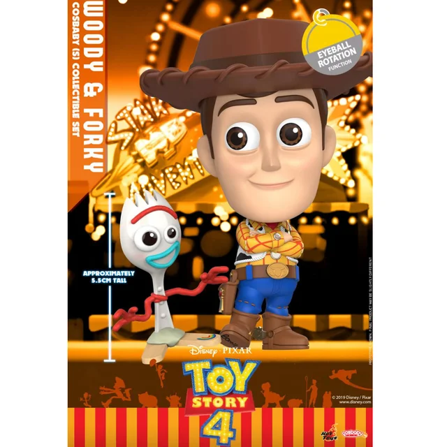 Hot Toys Toy Story 4 Cosbaby Woody et Forky - Taille S (Lot de 2)