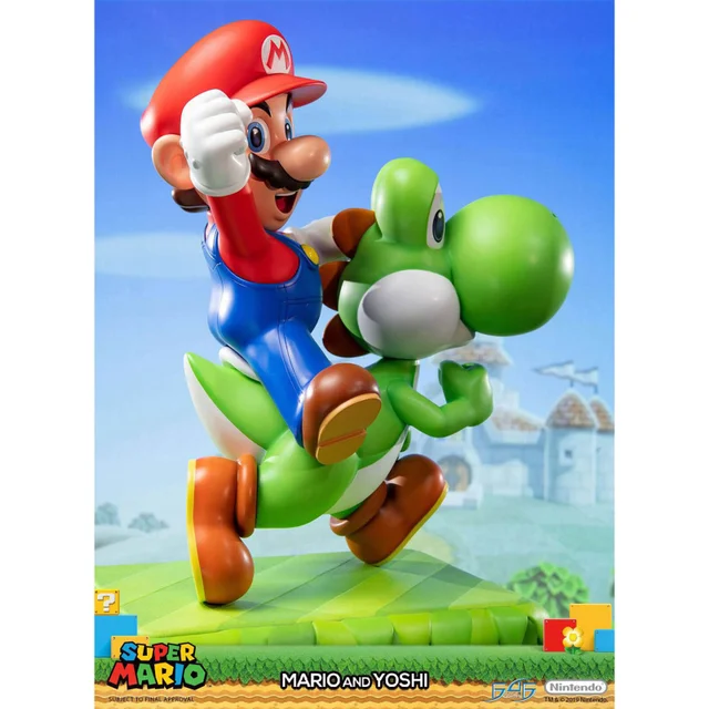 First 4 Figures Super Mario Statuette en Résine- Mario et Yoshi