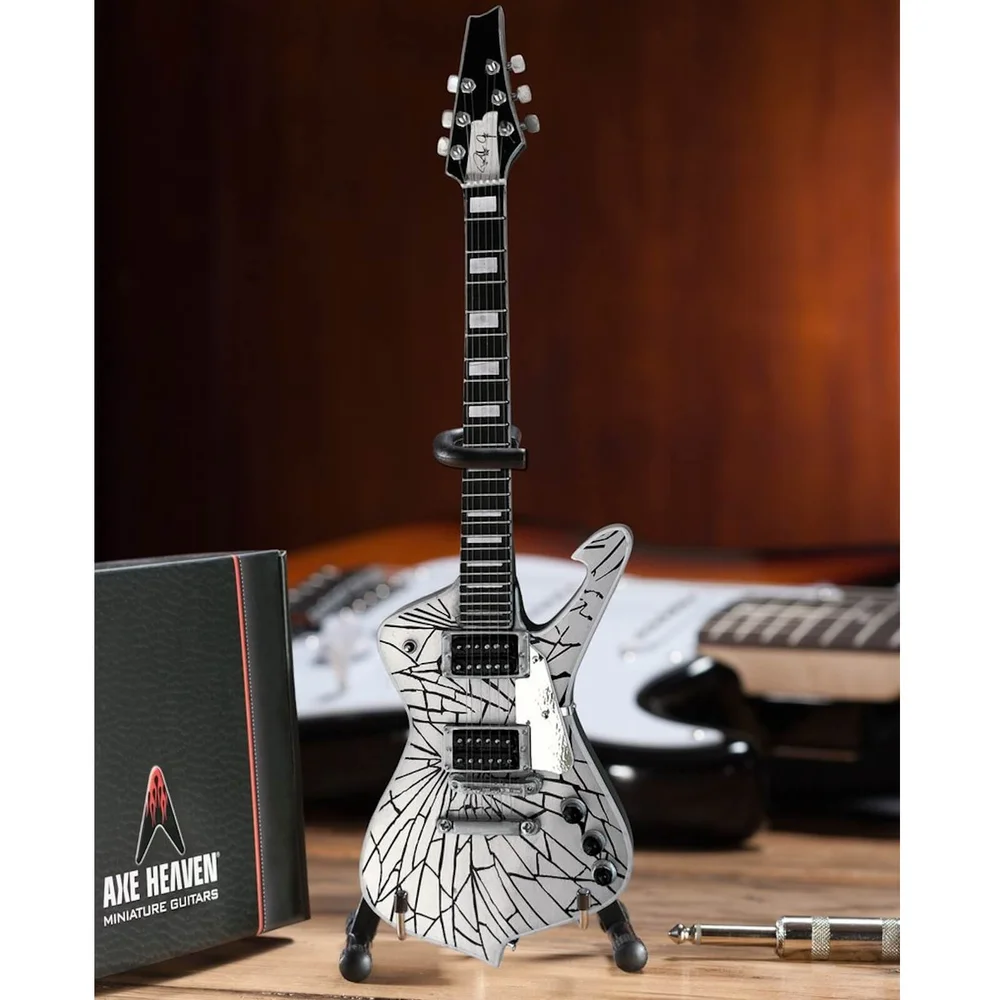 Axe Heaven KISS Réplique de la guitare Miniature Paul Stanley Homme de glace au miroir fissuré Image 1